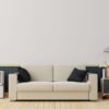 interior poster mock up living room with colorful white sofa . 3d rendering.