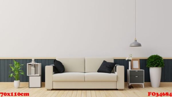 interior poster mock up living room with colorful white sofa . 3d rendering.