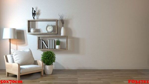 interior mock up with armchair in japanese living room with empt