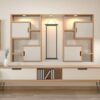 cabinet and decoration in modern zen empty room,minimal designs