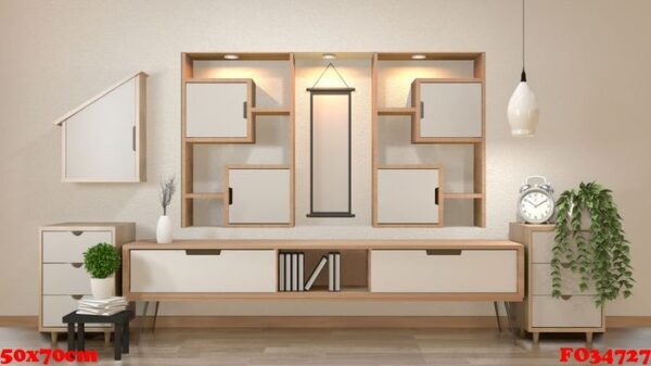 cabinet and decoration in modern zen empty room,minimal designs