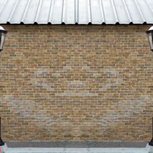 exterior brickwork wall with lamp building background