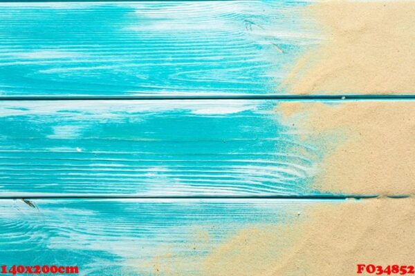 sea sand on blue wooden floor,top view with copy space