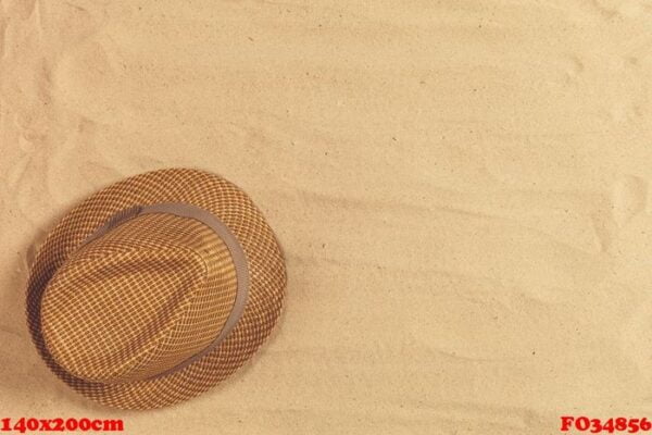 summer hat put on the tropical sand beach