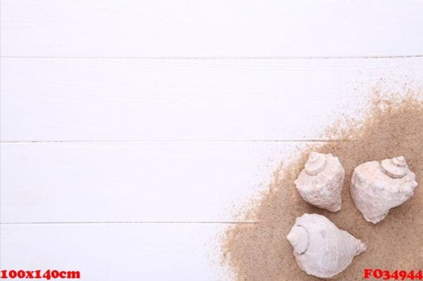 starfish and seashells with sand on a white wooden background. summer concept