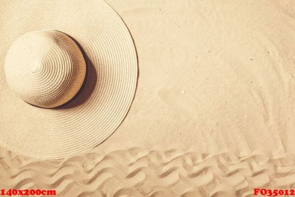 summer hat put on the tropical sand beach