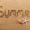 summer beach writing message vacation concept