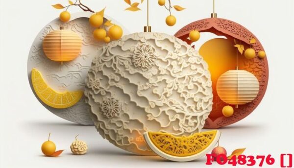 chinese moon festival decoration on white background