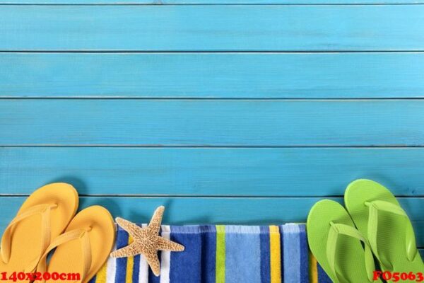 beach border with blue decking