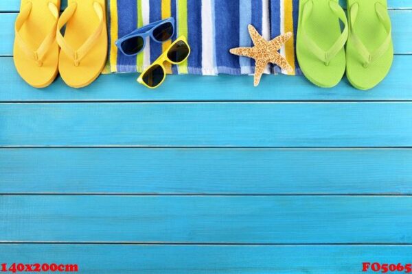 beach border with blue decking