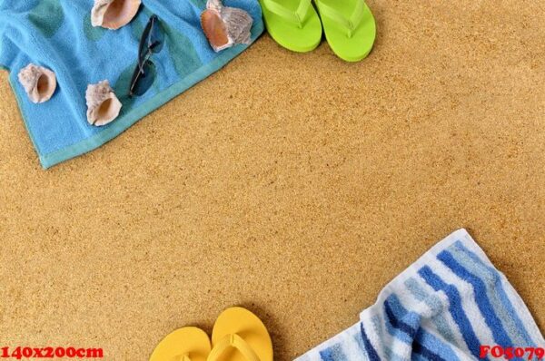 beach background with flip flops