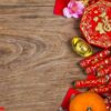 chinese new year festival decorations, ang pow or red packet and