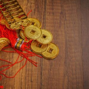 chinese new year decoration on wood wall