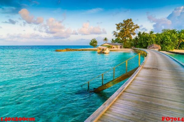 beautiful water villas in tropical maldives island at the sunris