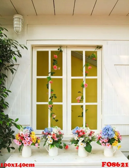 decorated flower on window in the garden