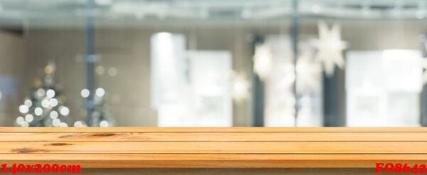 wooden board empty table blurred background. perspective brown w