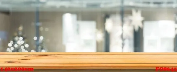 wooden board empty table blurred background. perspective brown w