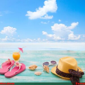 summer holidays. beachwear on wooden background.