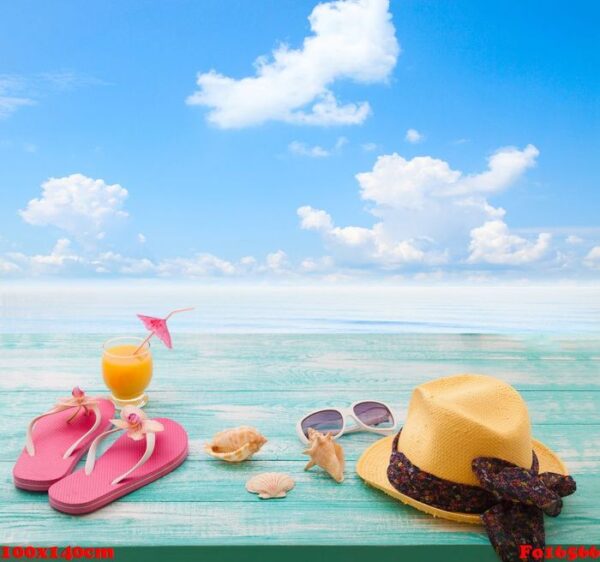 summer holidays. beachwear on wooden background.