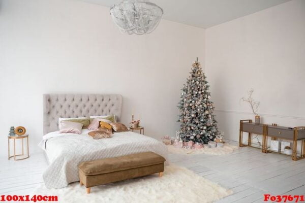 christmas interior with christmas tree, gift boxes