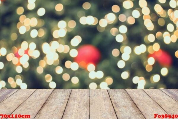 christmas holiday background with empty wooden table