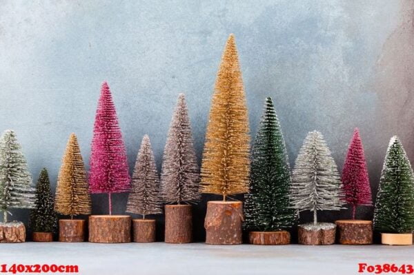 christmas decor, christmas tree on blue background.