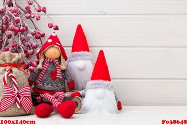 christmas decor on the wooden white background.