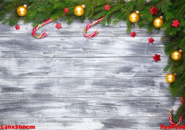 christmas fir tree on wooden background