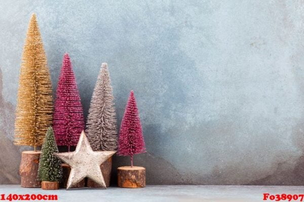 colorful christmas tree on blue background.