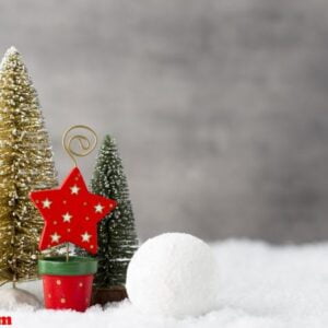 the gray metal background, christmas decoration.