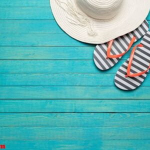 top view of beach hat