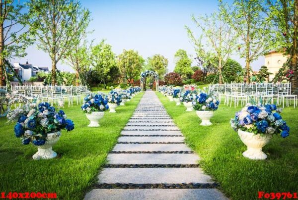 beautiful wedding flower arrangement of seats along the aisle