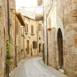 cozy old italian street in the heart of italy.