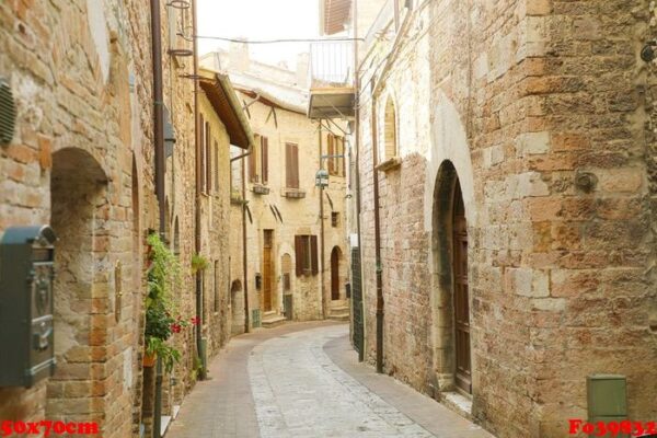 cozy old italian street in the heart of italy.