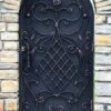 door decoration with ornate wrought iron elements, close up