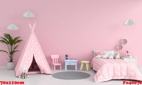 pink children room interior for mockup, 3d rendering