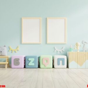 mock up poster frame in children room,kids room,nursery mockup.