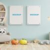 mock up poster frame in children room,kids room,nursery mockup,b