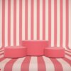 3d illustration. striped minimal scene , podiumfor cosmetic prod