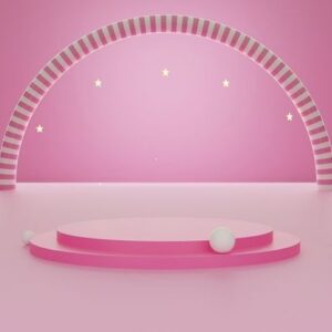 3d rendering abstract geometric shape pink color template minima