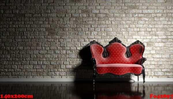 antique sofa on brick wall background