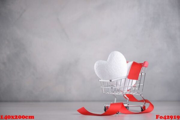 background for valentine's day greeting card.valentines day concept.hearts in a shopping cart.