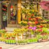 bouquets of colorful flowers, selective focus.