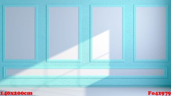 empty interior with grunge blue wall and dark floor