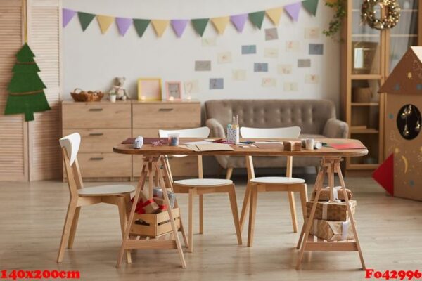 crafting table in school classroom