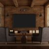 home cinema in rustic style