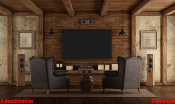 home cinema in rustic style