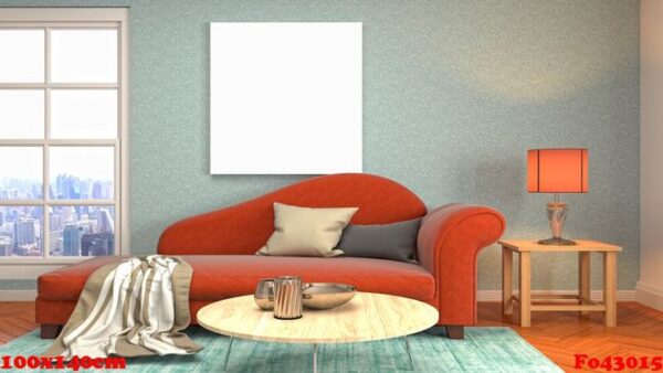 mock up poster frame in interior background. 3d illustration