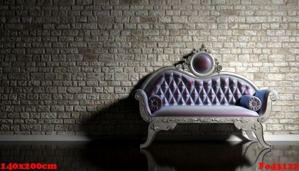 retro sofa on the background of an old brick wall