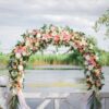 wedding arch made of fresh flowers for the ceremony